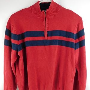 Tommy Hilfiger Red & Blue 1/4 Zip Pullover Sweater